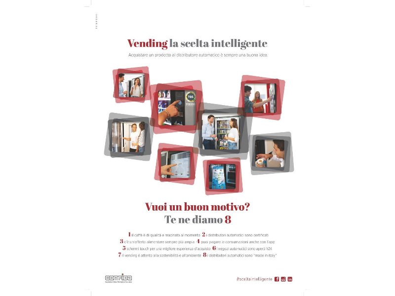 Confida lancia una nuova campagna social: “Vending, la scelta intelligente” Confida lancia una nuova campagna social: “Vending, la scelta intelligente”