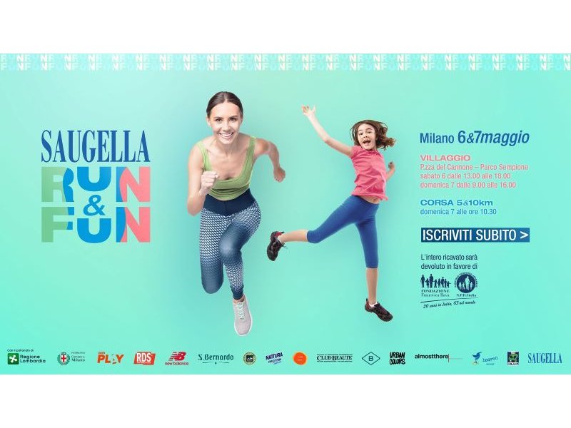 Saugella run & fun il 6 e 7 maggio a Milano Saugella run & fun il 6 e 7 maggio a Milano