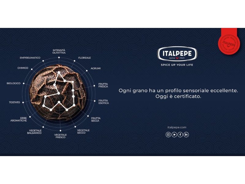 Italpepe, ogni grano ha un profilo sensoriale eccellente: da oggi è certificato