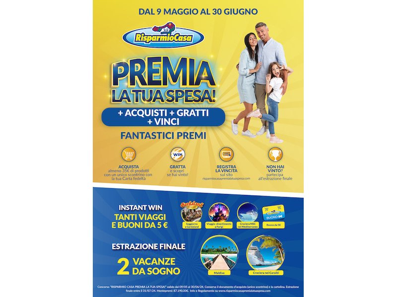 Risparmio Casa lancia il concorso “Premia la tua spesa” Risparmio Casa lancia il concorso “Premia la tua spesa”