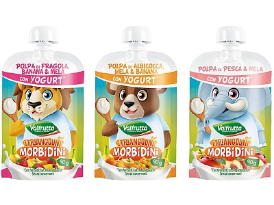 Valfrutta lancia i Triangolini Morbidini con yogurt, le nuove polpe di frutta in doypack Valfrutta lancia i Triangolini Morbidini con yogurt, le nuove polpe di frutta in doypack